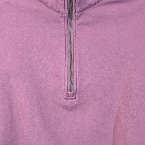 Girlfriend Collective Tulipwood Mauve 50/50 Half Zip Sweatshirt M Crop Lounge - Picture 4 of 8